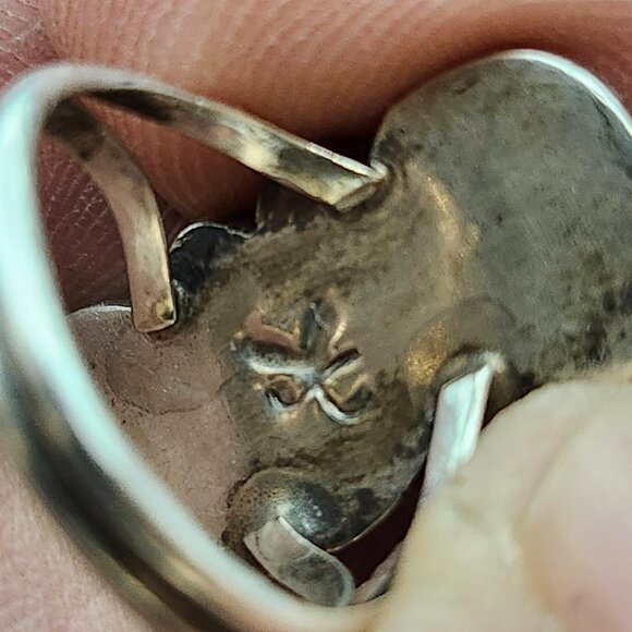 VTG Old Pawn Sterling Silver Turquoise Coral Ring SZ 5.5 Handmade Southwestern - Picture 8 of 9